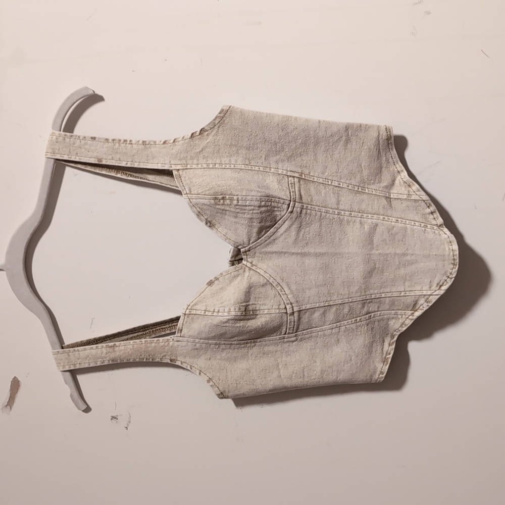 Beige Jean Corset Top